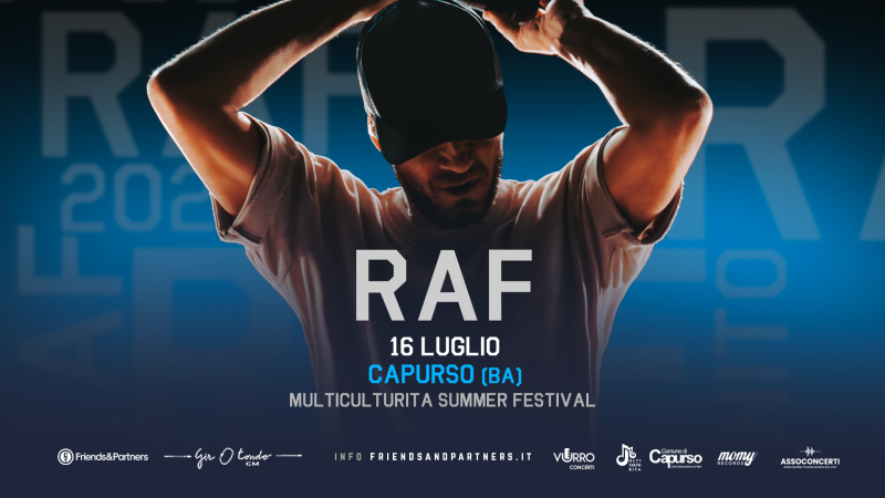 Raf al Multiculturita apre l’edizione 2026 con la prima del tour “infinito”